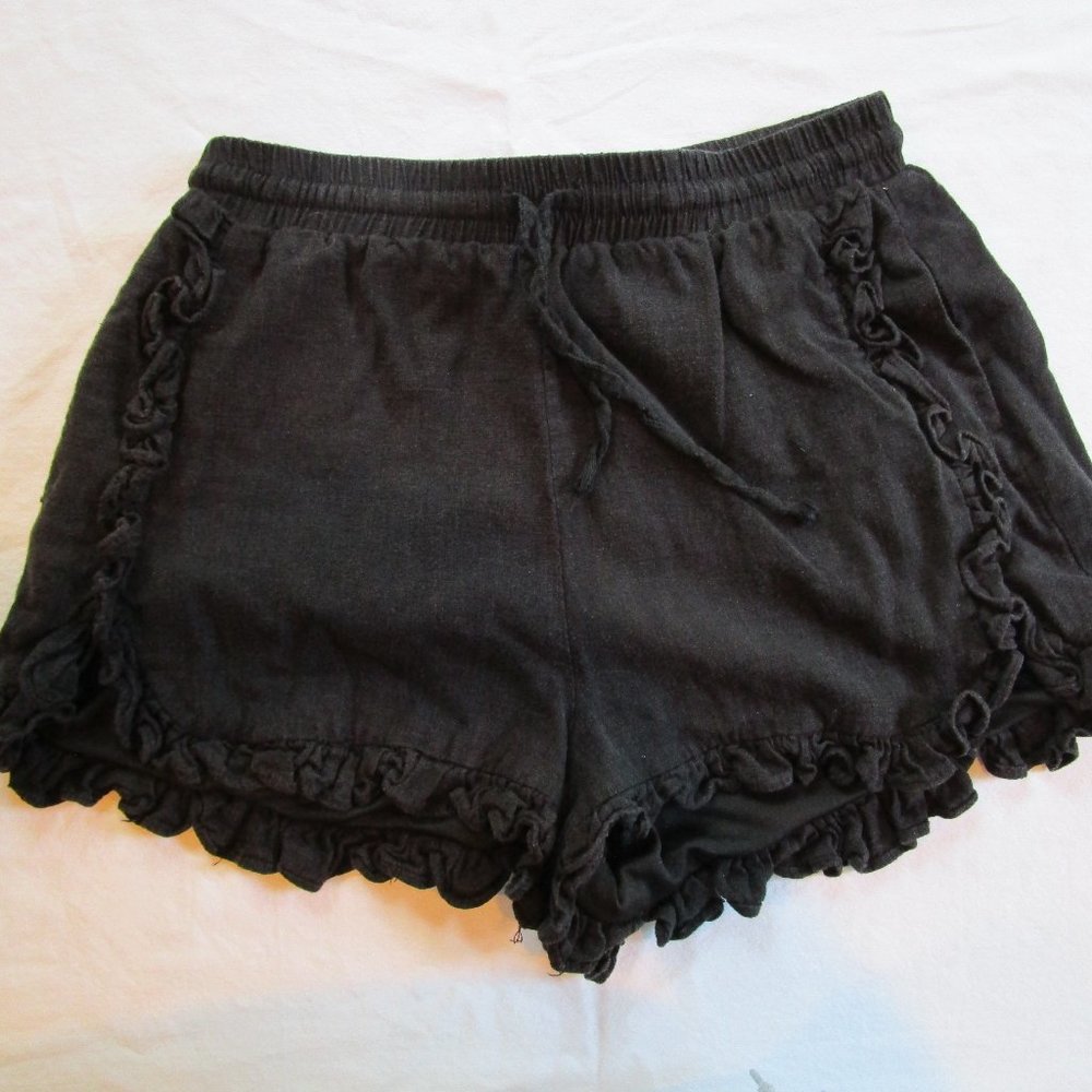 Black Ruffle Soft Shorts